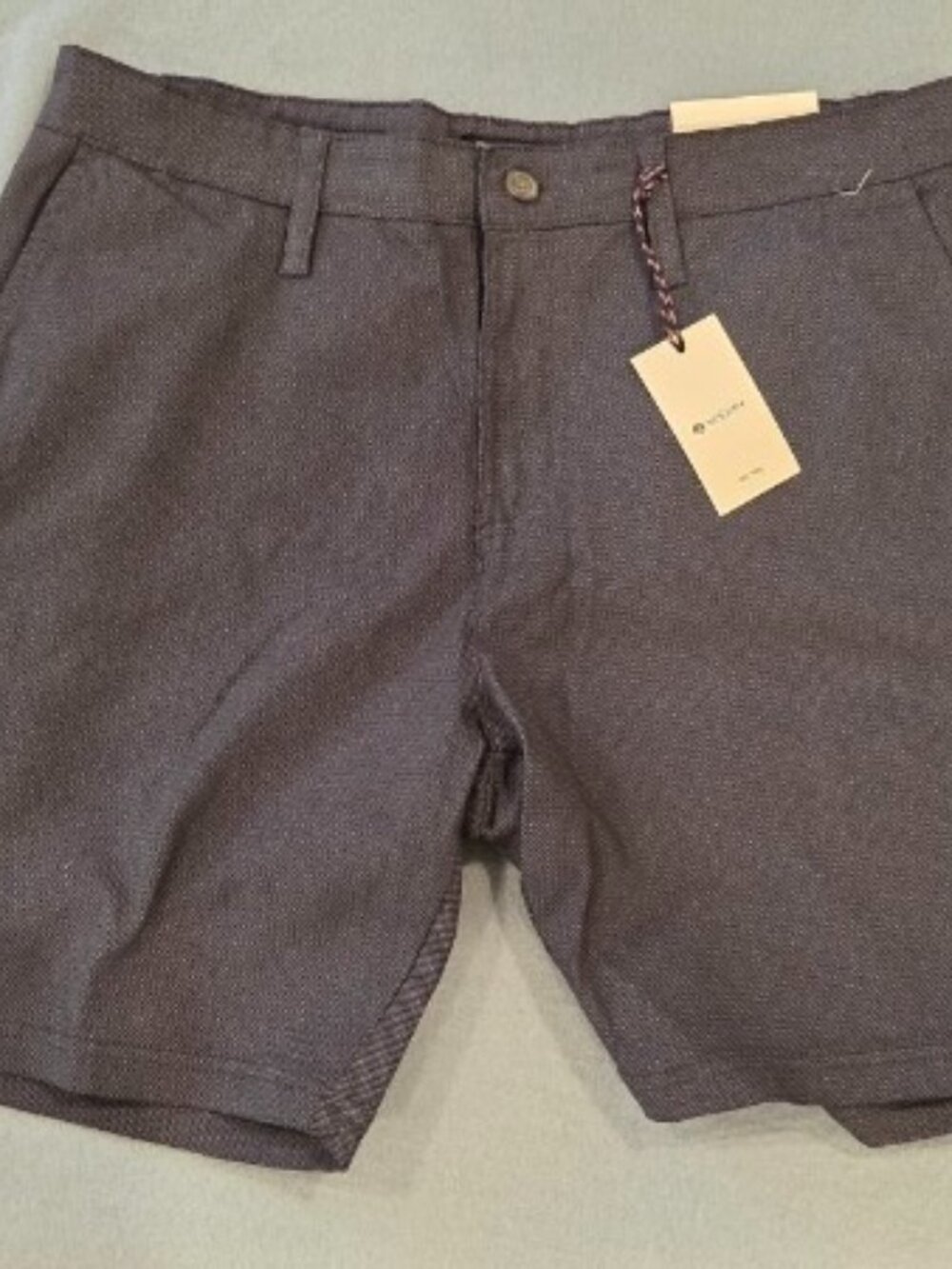 Sperry Men's Flex Cotton Lived In Chino 8" Inseam Grey/Blue Shorts (NWT) (34)